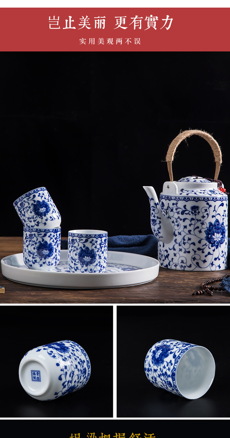 Jingdezhen ceramic teapot cool household girder kettle pot teapot high - capacity old large cold suit kettle