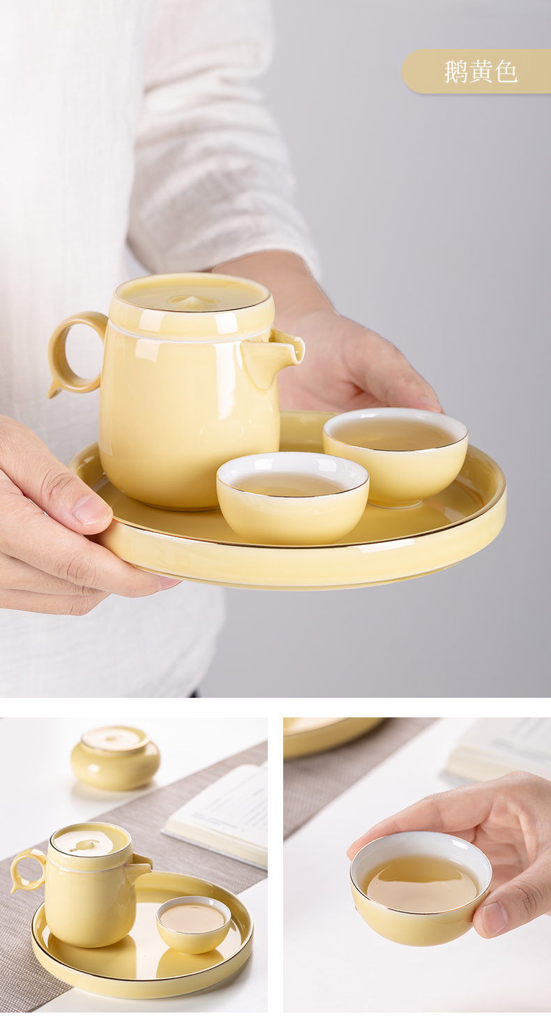 Blower, celadon kung fu tea set travel tea set small sets of portable contracted ceramic teapot teacup tea pot