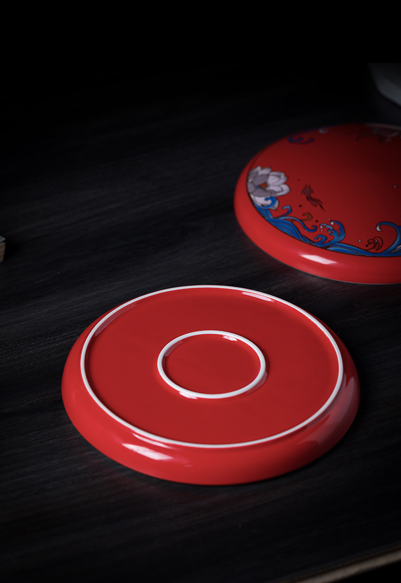 Blower, tea cake caddy fixings jingdezhen ceramic household seal pot Chinese tea pot creative storage tanks
