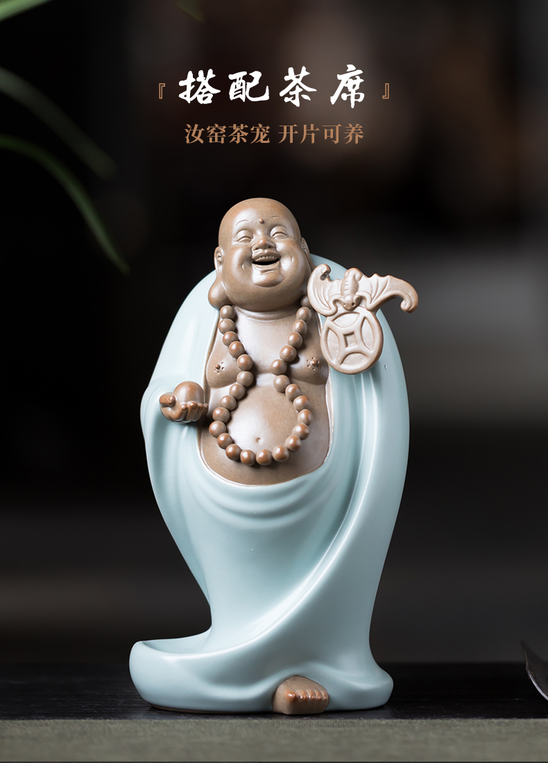 Furnishing articles pet boutique, tea to keep your up porcelain maitreya zen tea tea accessories tea table decoration