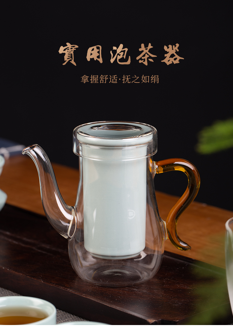 Blower, teapot glass filter small household high - temperature thickening the teapot tea tea separation ceramic tea