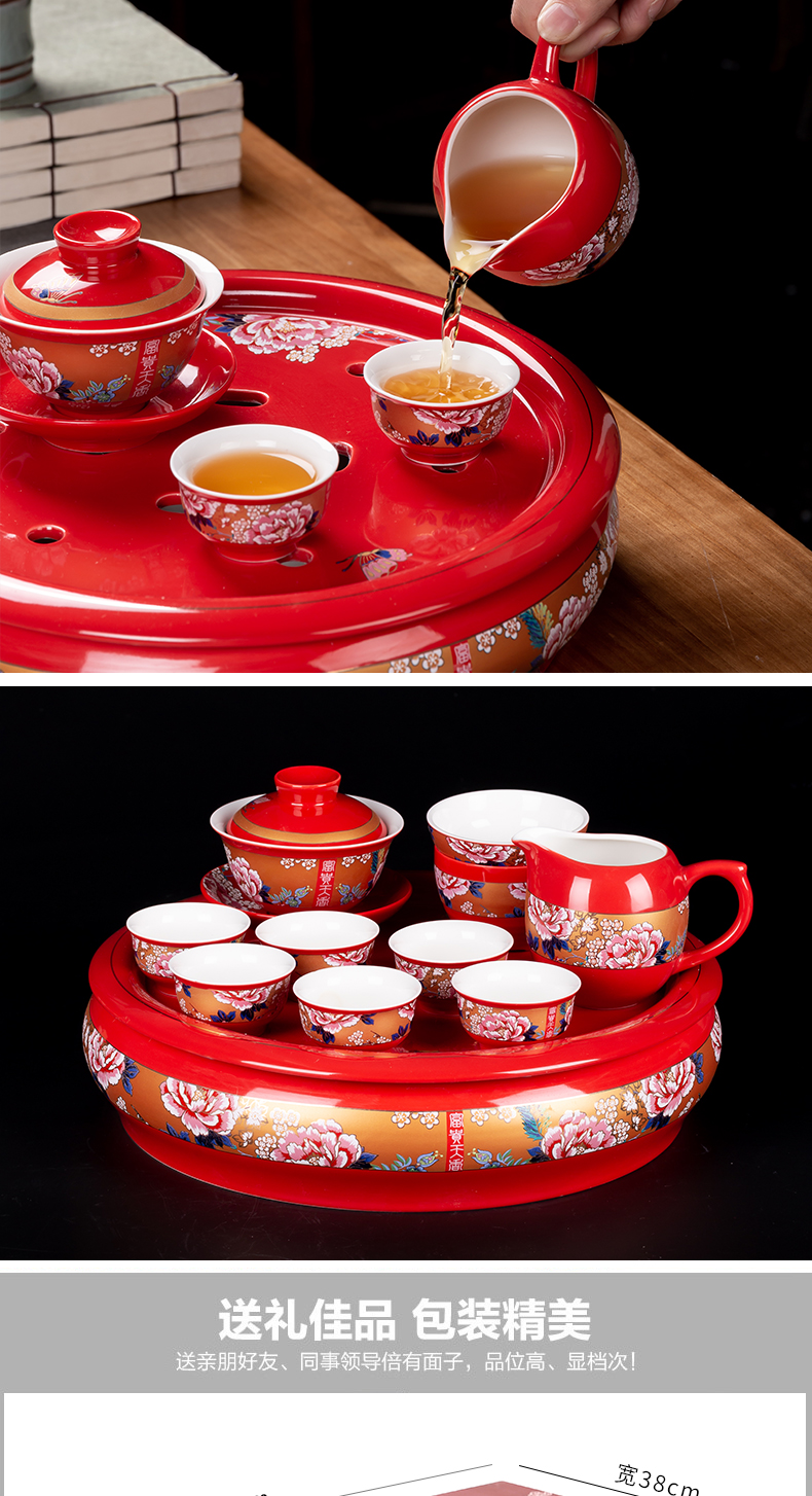 Luo wei was suit household ceramics jingdezhen fair a complete set of Chinese kung fu tea teapot teacup tea tray