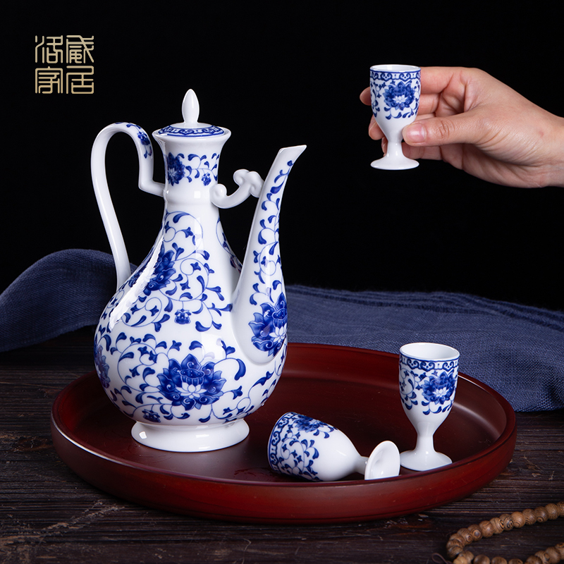 Wine suits for domestic Wine Wine Wine cup warm old Chinese wind hip points of jingdezhen ceramic Wine cup