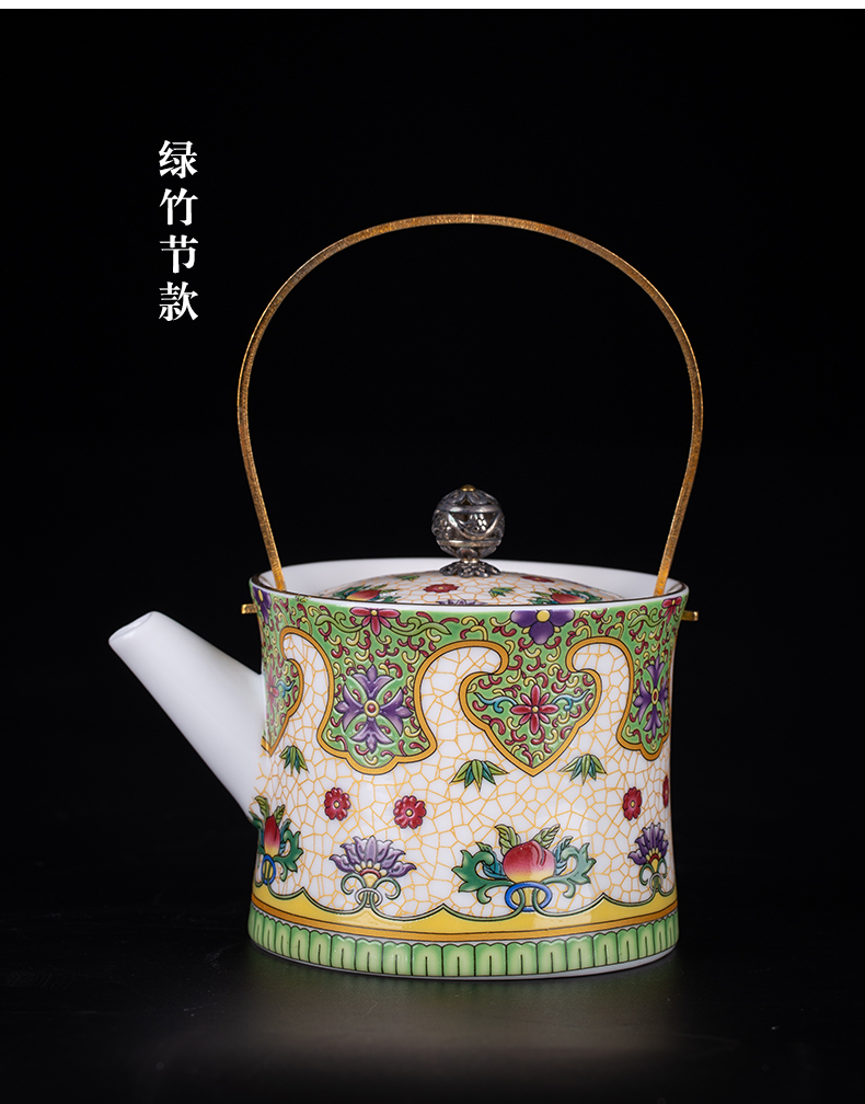 Grilled, flower ceramic teapot single pot home little teapot teacup ceramic small mini girder pot teapot