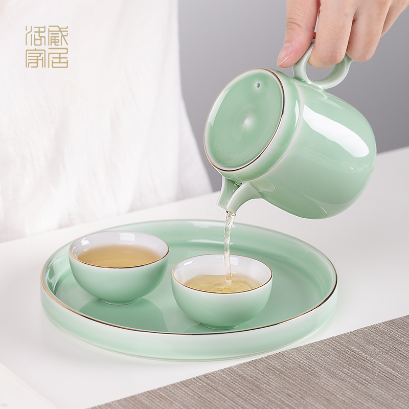 Blower, celadon kung fu tea set travel tea set small sets of portable contracted ceramic teapot teacup tea pot