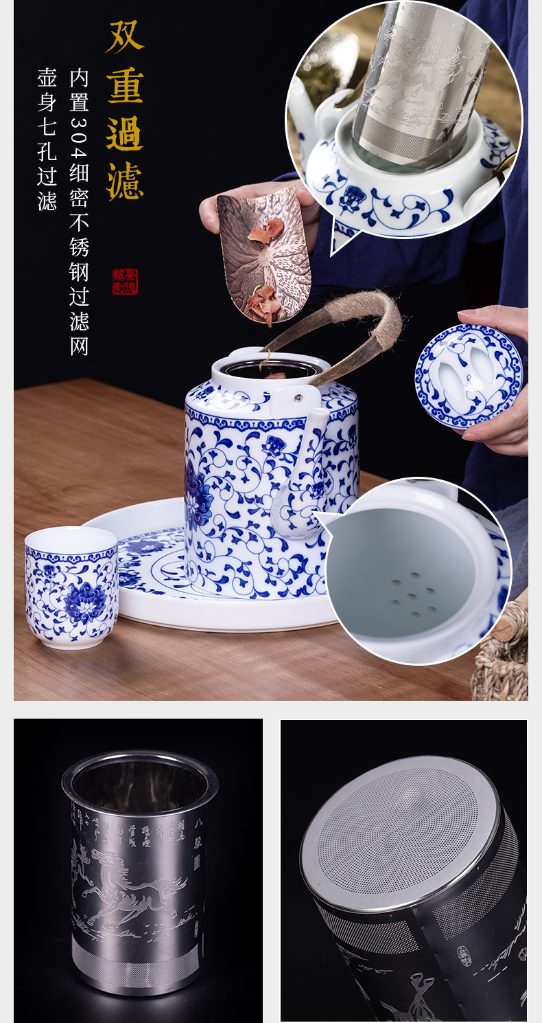 High temperature resistant ceramic pot cold with large capacity water kettle cup cup household glass cup suit with cool water