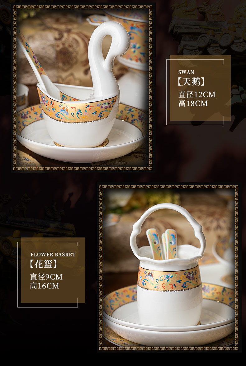 The dishes suit household light jingdezhen ceramic dishes combine Chinese style key-2 luxury bowl on the glaze color ipads porcelain tableware