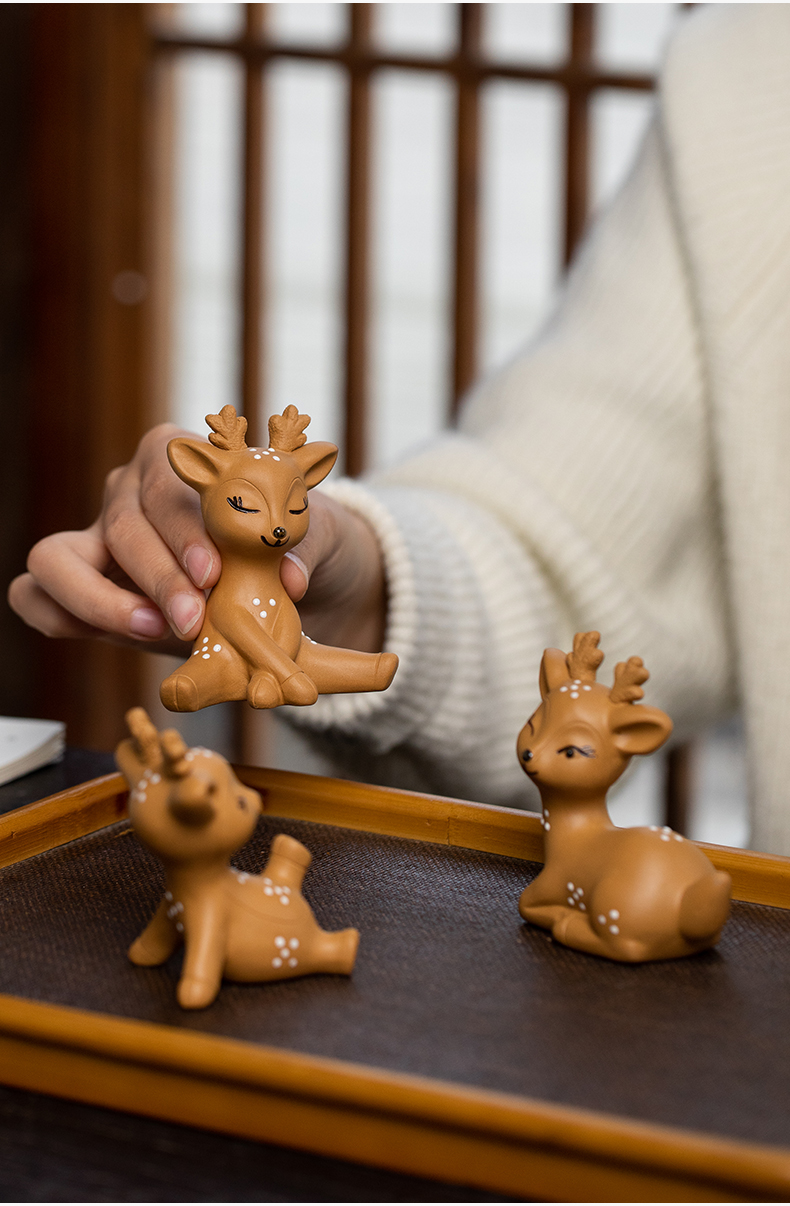 Furnishing articles pet boutique, tea to tea purple sand tea play sika tea decorated tea set decoration accessories