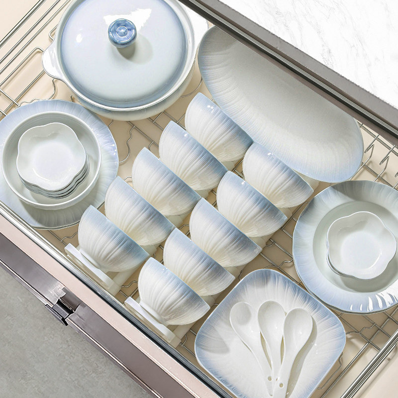 Underglaze Color Tableware Set for Home Use 2026 New High-Value Ceramic Bowls, Plates, Chopsticks, and Dishes Set Housewarming Gift