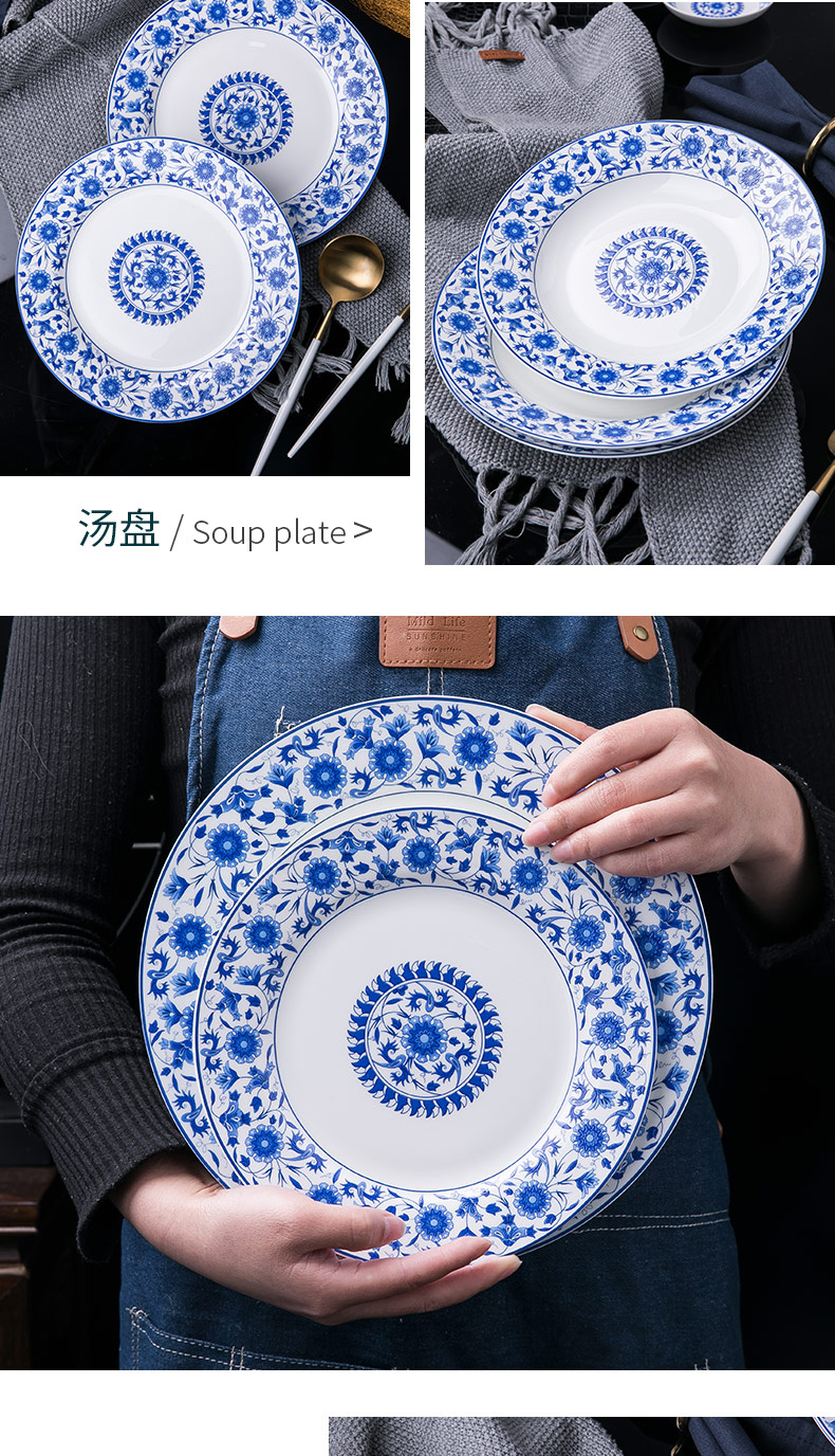 Glair jingdezhen porcelain tableware bowls of ipads plate suit household I housewarming gift Chinese bowl dish