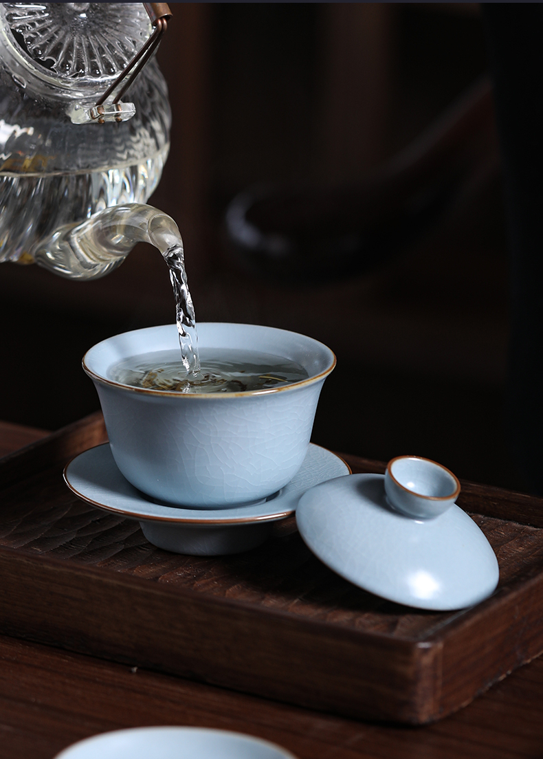 Your up tureen tea bowl with cover individual worship ceramic tea bowl hand grasp pot of kung fu tea set three tureen