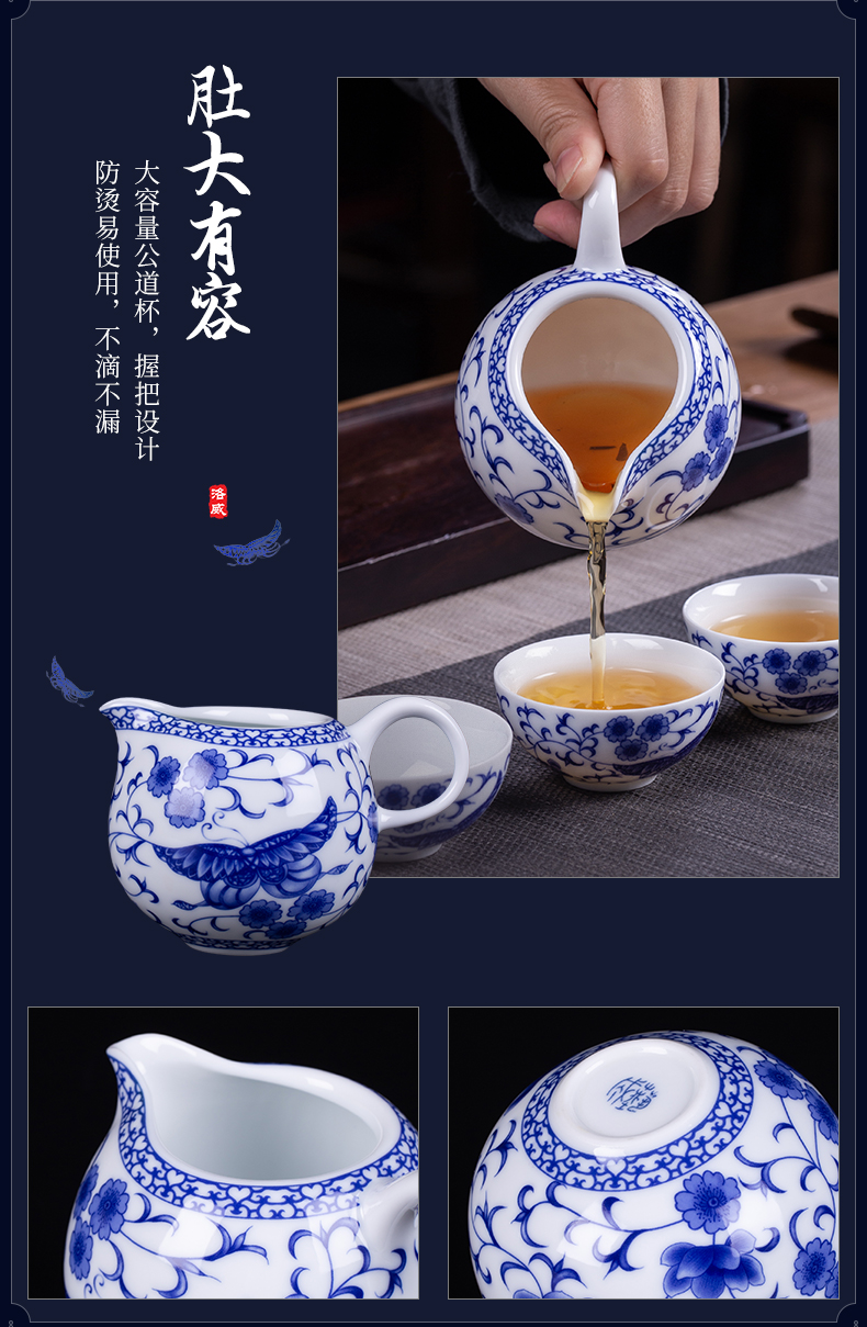 Touch the floor clearance 】 【 suit household jingdezhen blue and white porcelain is a complete set of kung fu tea cup lid bowl