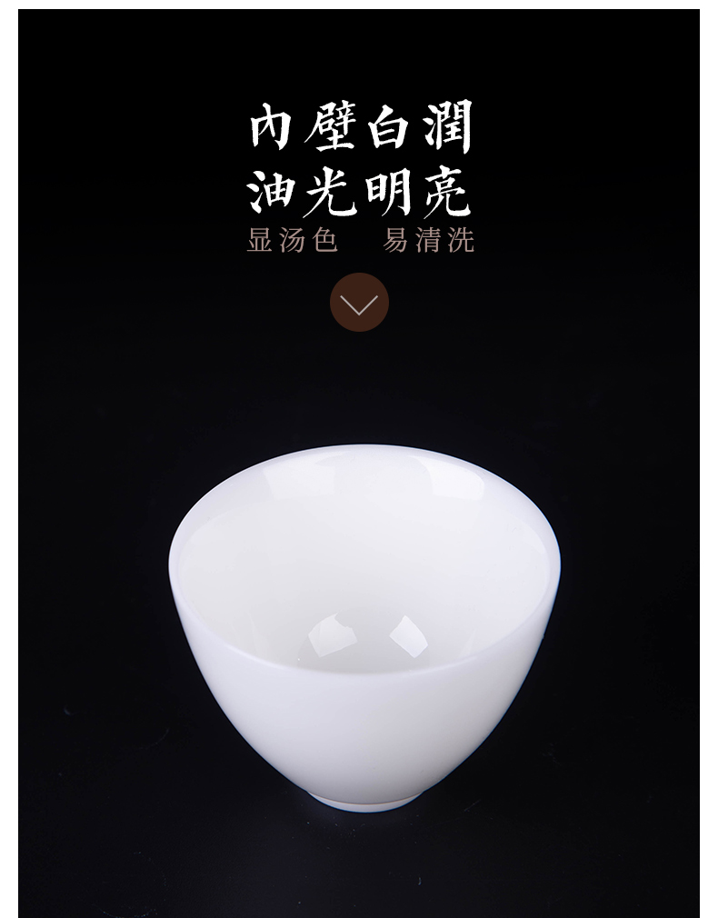 Ceramic cups, kung fu master sample tea cup cup single CPU jingdezhen manual small tea set high - grade white porcelain cup