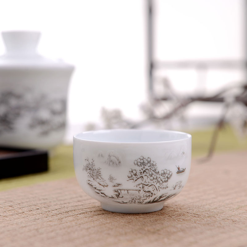Jingdezhen ceramic temperature wine pot is very hot hip flask glass antique Chinese kung fu tea cup rice wine liquor cup