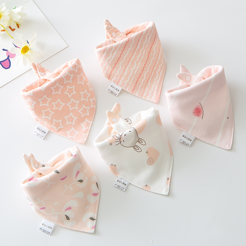 Pure cotton baby triangle towel Newborn baby saliva towel Boy girl handsome waterproof scarf summer thin bib