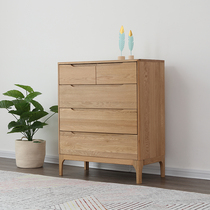 Nordic style solid wood chest of drawers Six chest of drawers Seven chest of drawers Japanese white oak furniture Log bedroom furniture