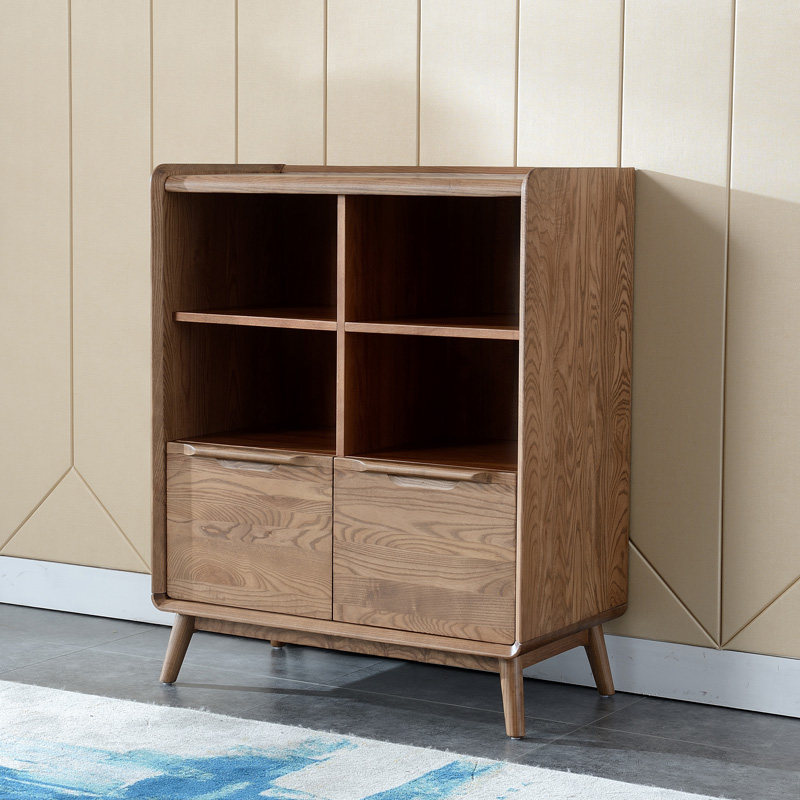 Nordic Style Furniture Solid Wood Side Cabinet White Wax Wood Corner Cabinet Short Cabinet Door Hall TV Side Cabinet Living-room Lockers