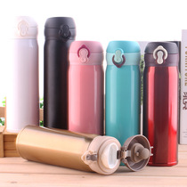 Large capacity stainless steel thermos cup 500ML export custom men and women portable straight student children