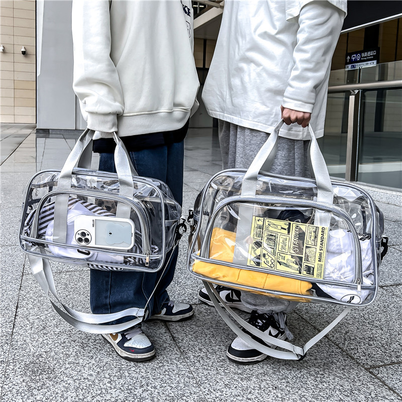 Pvc Transparent Travel Bag for Women 2024 Large Capacity Backpack for Men Fashionable Stylish Backpack Fully Transparent Waterproof Student School Bag