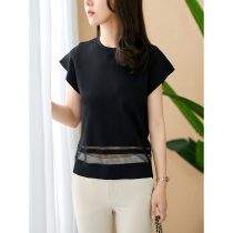 UJIA short sleeve knitted T-shirt female 2021 summer new thin navel narrow navel machine foreign style ladies bottoming coat