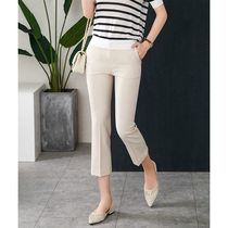 UJIA micro Capri pants female thin 2021 Autumn New Korean version of high waist thin straight Joker casual suit pants