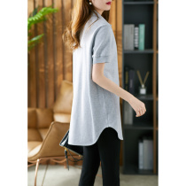 U home long short sleeve T-shirt female 2021 summer new Korean version loose fashion foreign style polo shirt top