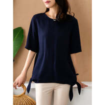 U home design sense bow short sleeve T-shirt female 2021 summer new Korean loose slim top shirt small shirt tide