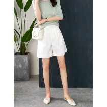 U home cotton linen white shorts women thin 2021 summer New loose high waist slim casual wide leg pants