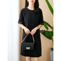 U Home lace stitching straight tube thin dress female 2021 New Korean version careful machine temperament women long skirt