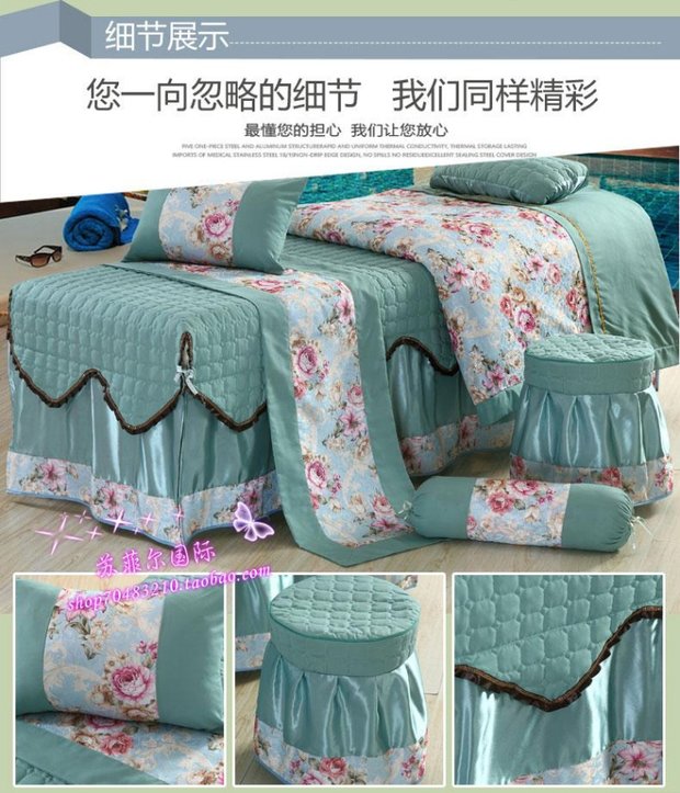 New Beauty Bed Cover Bốn mảnh Set Beauty Salon Body Massage Bed Cover Pure Color Garden New Special mua khăn trải giường spa