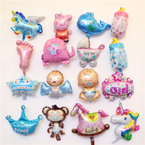 mini Stroller baby bottle cute aluminum film childrens birthday 100 days decoration party arrangement balloon