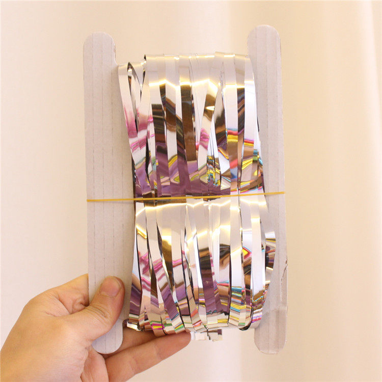 Rain silk pull flower New Year decoration Birthday party decoration background wall color strip pull flower wedding wedding room New Year decoration