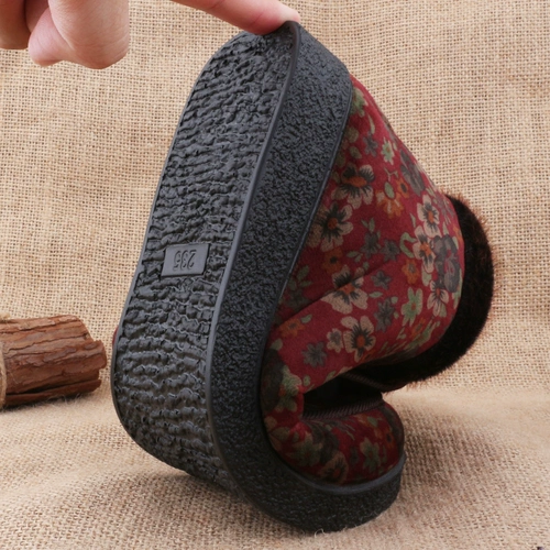 老北京布鞋 Женские туфли старые люди из хлопчатобумажной туфли в зимней высокой средней и пожилой материнской туфли не сластки, густое тепло, бабушка