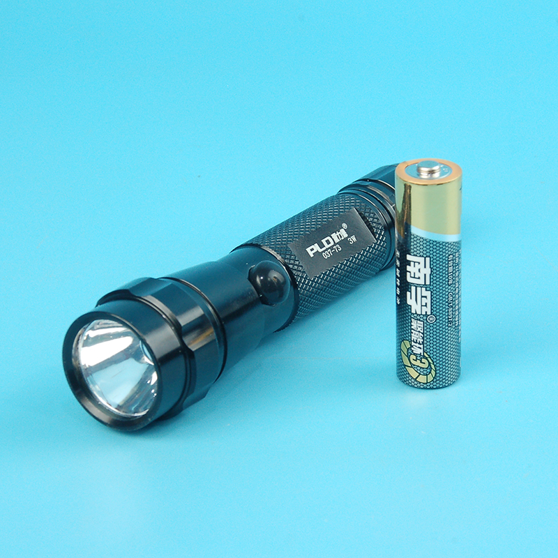 Ordinary No. 5 battery-powered portable small flashlight glare flashlight aluminum alloy led energy-saving 3W with 1 battery