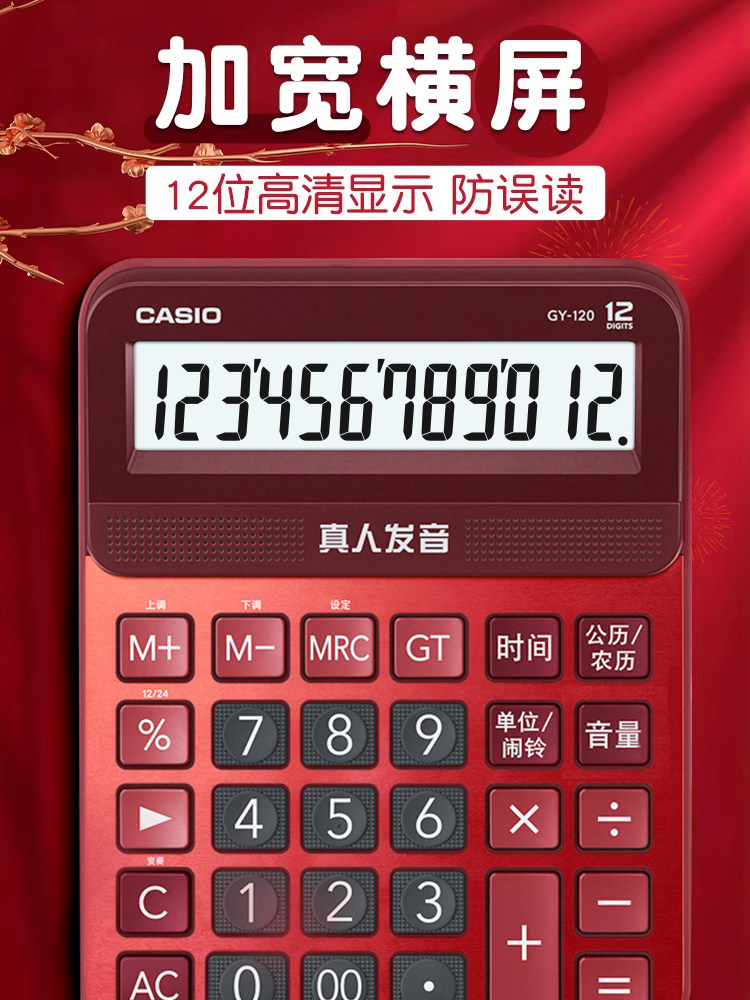 Casio Gy120 Voice Calculator with Real Human Pronunciation, Large Computer with Large Screen, Dedicated for Finance and Office Use, Can Play Music, Small Calculator with Large Buttons, Popular among Internet Users