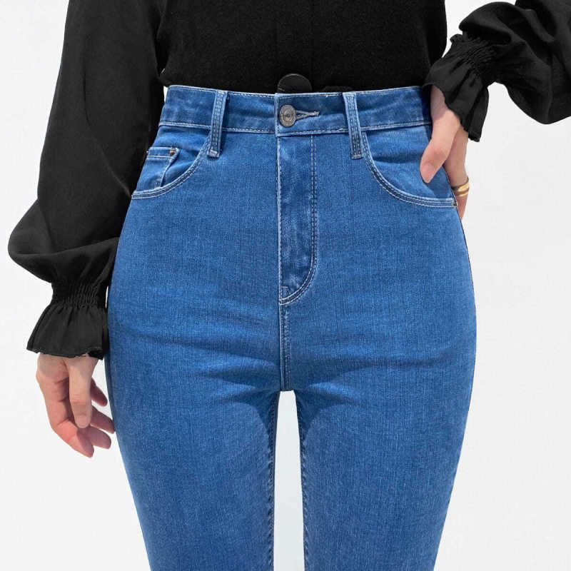 Plus-Size Unisex Jeans for Spring and Autumn, High-Waisted, Cropped, Dark Blue, Slim-Fit, Skinny, Flattering, Stretchy, Versatile Pencil Pants Plus-Size Unisex Jeans for Spring and Autumn, High-Waisted, Cropped, Dark Blue, Slim-Fit, Skinny, Flattering, Stretchy, Versatile Pencil Pants