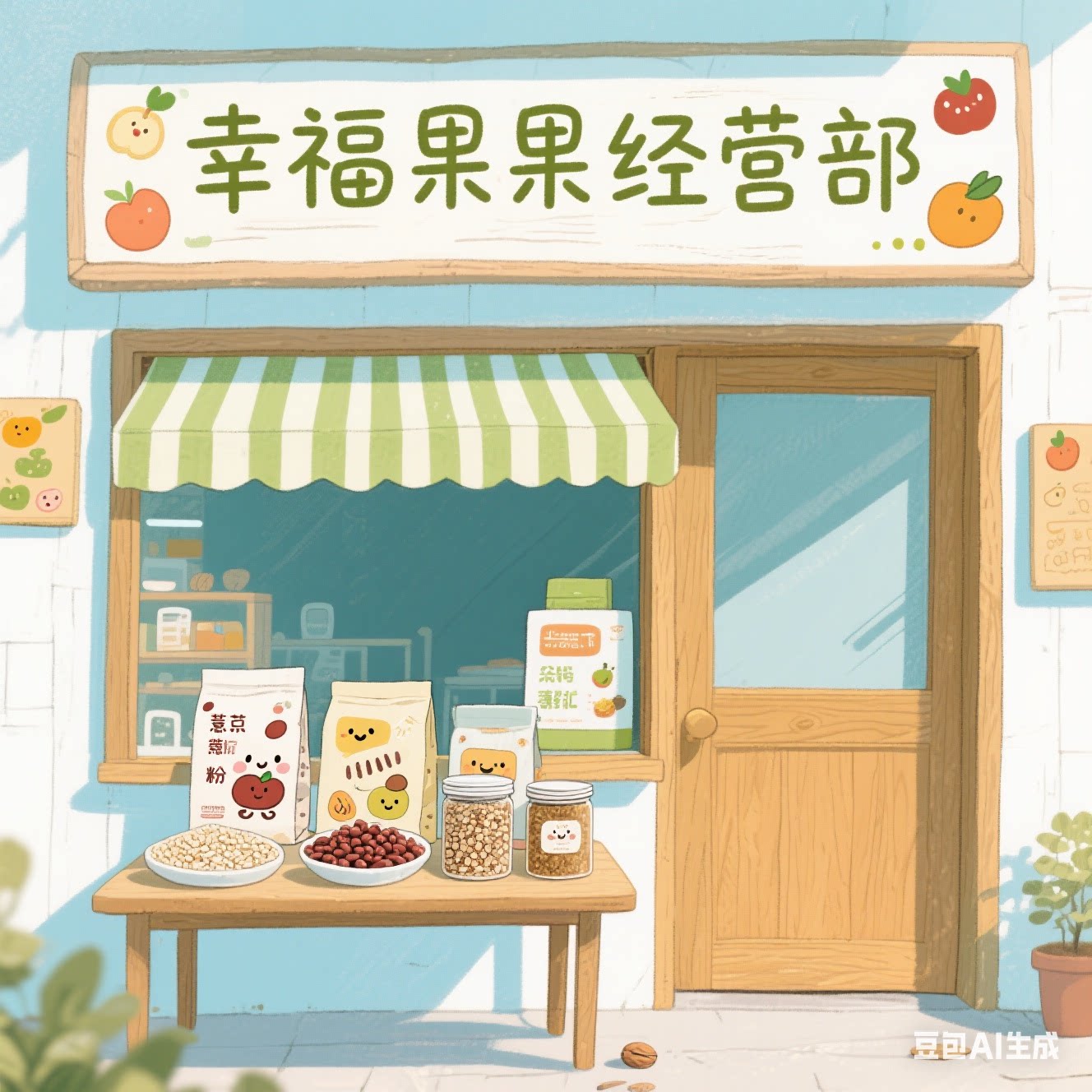 幸福果果经营部的LOGO
