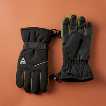 Solid color dirty ski gloves men winter plus velvet thickened palms non-slip riding gloves men warm and cold in winter