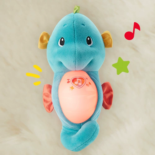 Успокаивающая кукла со светомузыкой, музыкальная игрушка для сна, морской конек, семейный стиль, раннее развитие