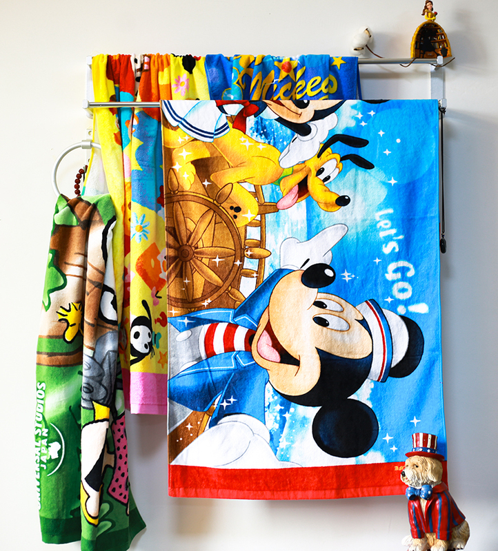 Foreign Trade Export Original Pure Cotton Disney Mickey Cartoon Cut Velvet Reactive Printing Skin-Friendly Absorbent Children's Bath Towel