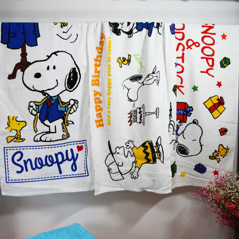 Cartoon Snoopy Original Single-Cut Velvet Printed Terry Cotton Face Towel for Foreign Trade Export to Japan and the United States
