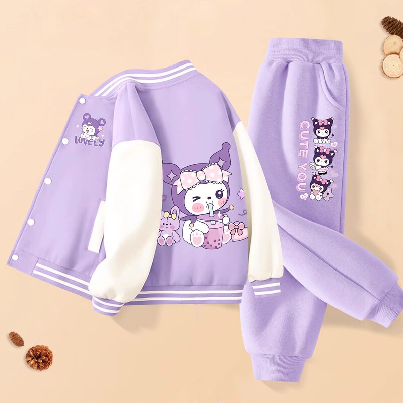 Girls' Two-Piece Suit, Children's Autumn Outfit 2026 New Baseball Jacket and Pants, Stylish Clothes for Girls in Spring and Autumn