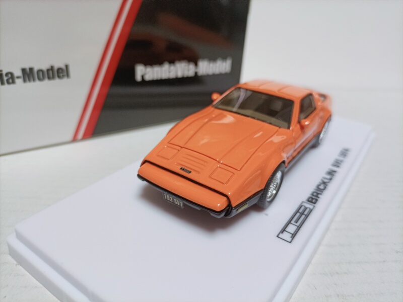 Pandavia 1 43 Bricklin Oull Wing Double-Door Sports Car Model Bricklin Sv1 1974 Orange