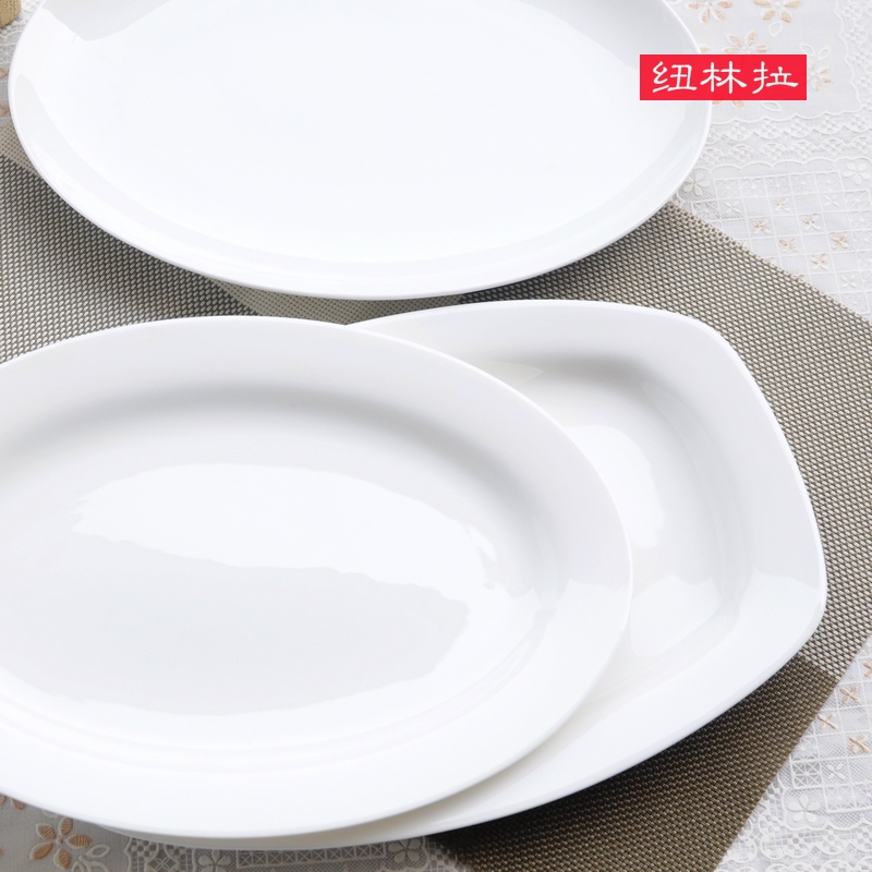 Pure white ipads China jingdezhen porcelain plate rectangular plate tableware fish dish rectangular plate design is optional