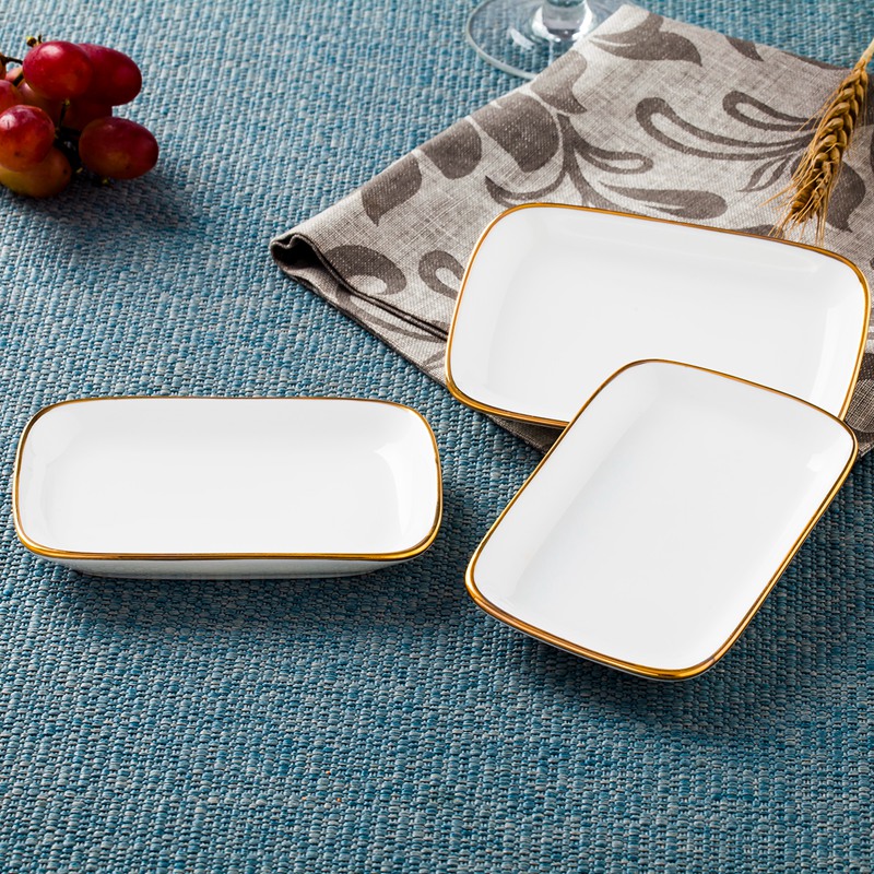 Fuels the rectangle towel plate of jingdezhen porcelain ipads white western - style food tableware jingdezhen ceramic hotel porcelain place