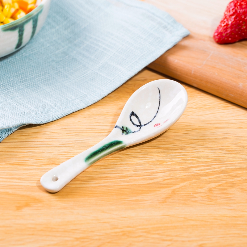Under the glaze color Japanese - style tableware spoon ladle spoons jingdezhen domestic creative small spoon to eat ultimately responds soup spoon run out