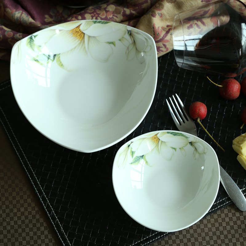 Porcelain triangle large soup bowl rainbow such as bowl bowls of rice bowl salad bowl Japanese creative ceramic tableware