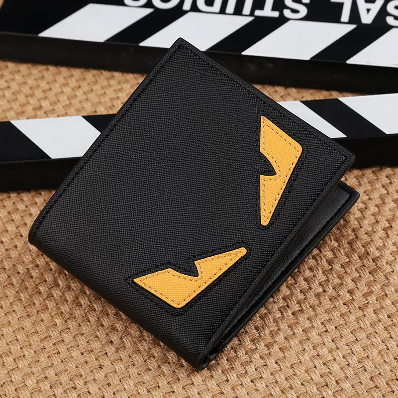 Short ultra thin fashionable wallet for students, for teenagers