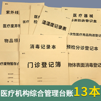 Outpatient registration Book of outpatient log pre-examination registration registration of medical waste registration handover registration registration