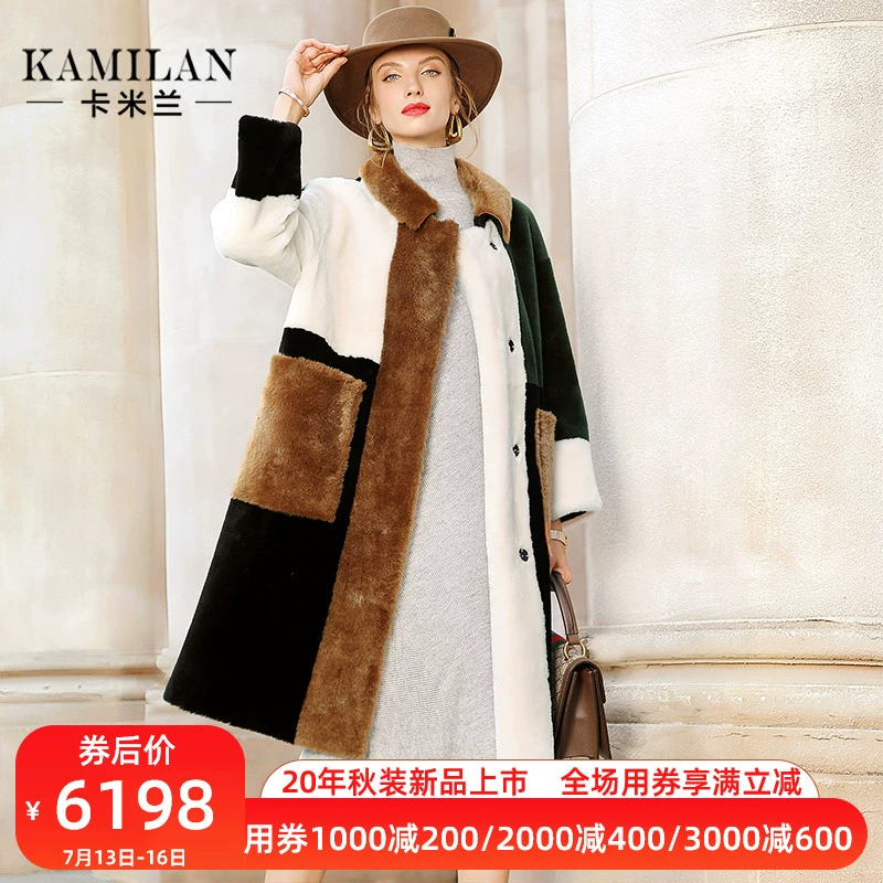 Áo khoác lông camilla nữ mid-length 2019 mới mùa đông áo khoác lông ấm áp - Faux Fur